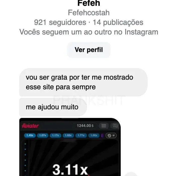Avaliação Jogador que Ganhou no Jogo do Aviãozinho