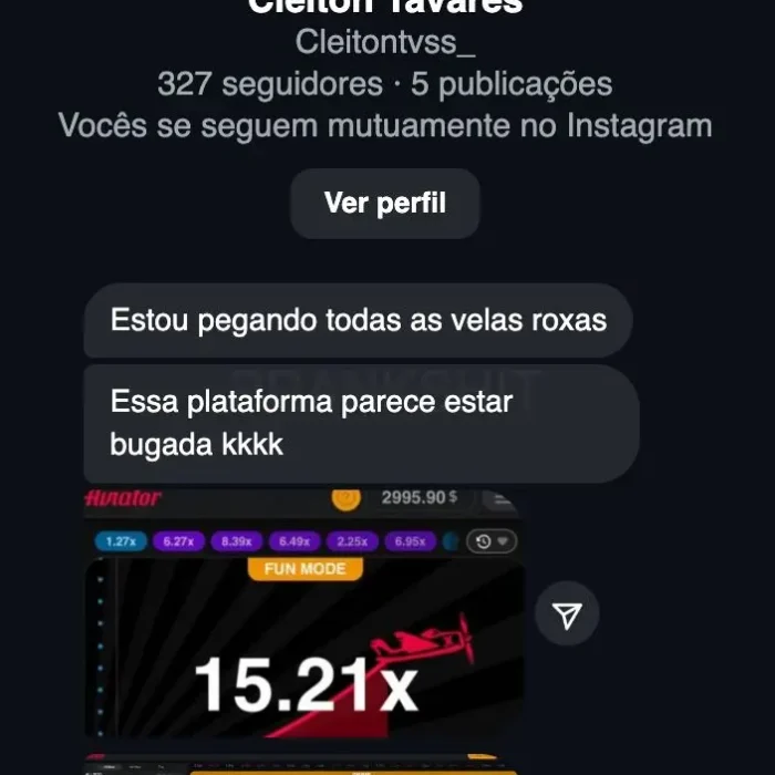 Avaliação Jogador que Ganhou no Jogo do Aviãozinho